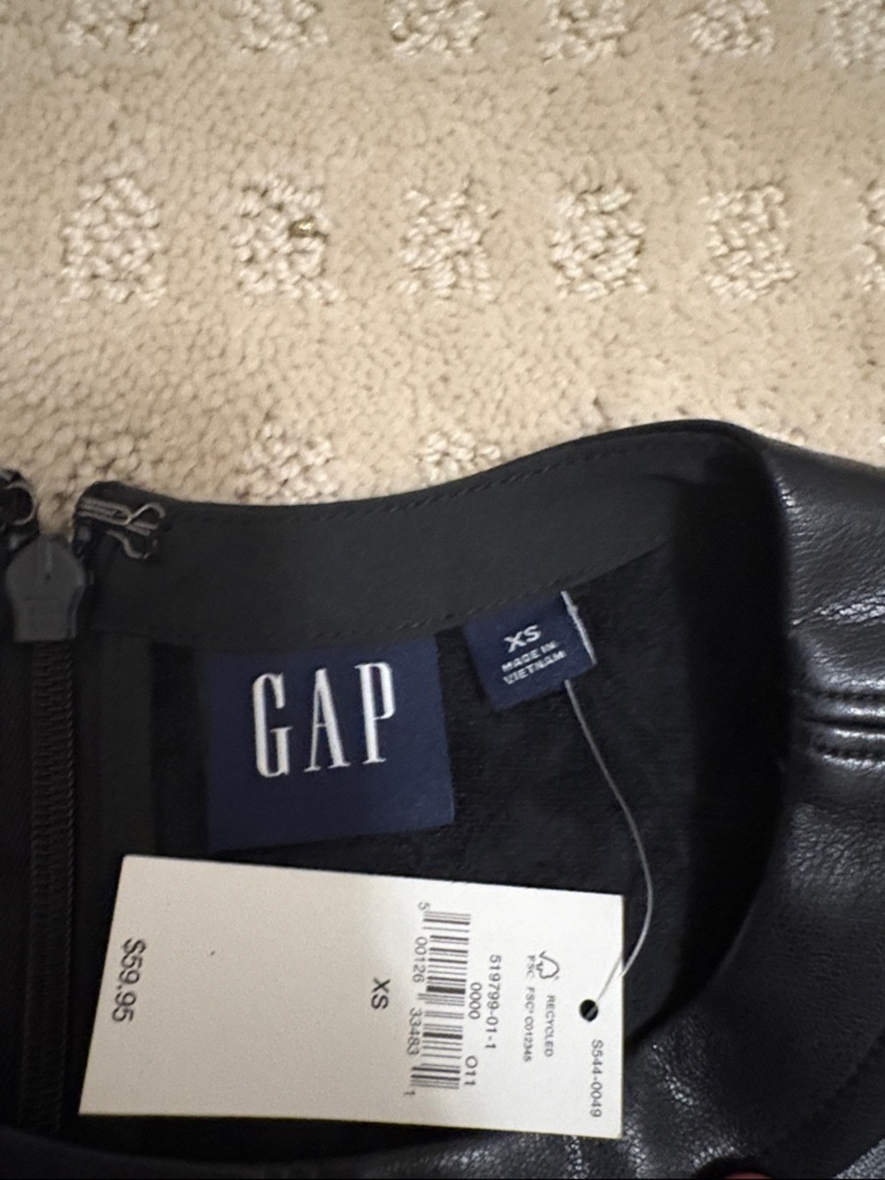 GAP Black Faux Leather Sleeveless Shell Top - Picture 2 of 3
